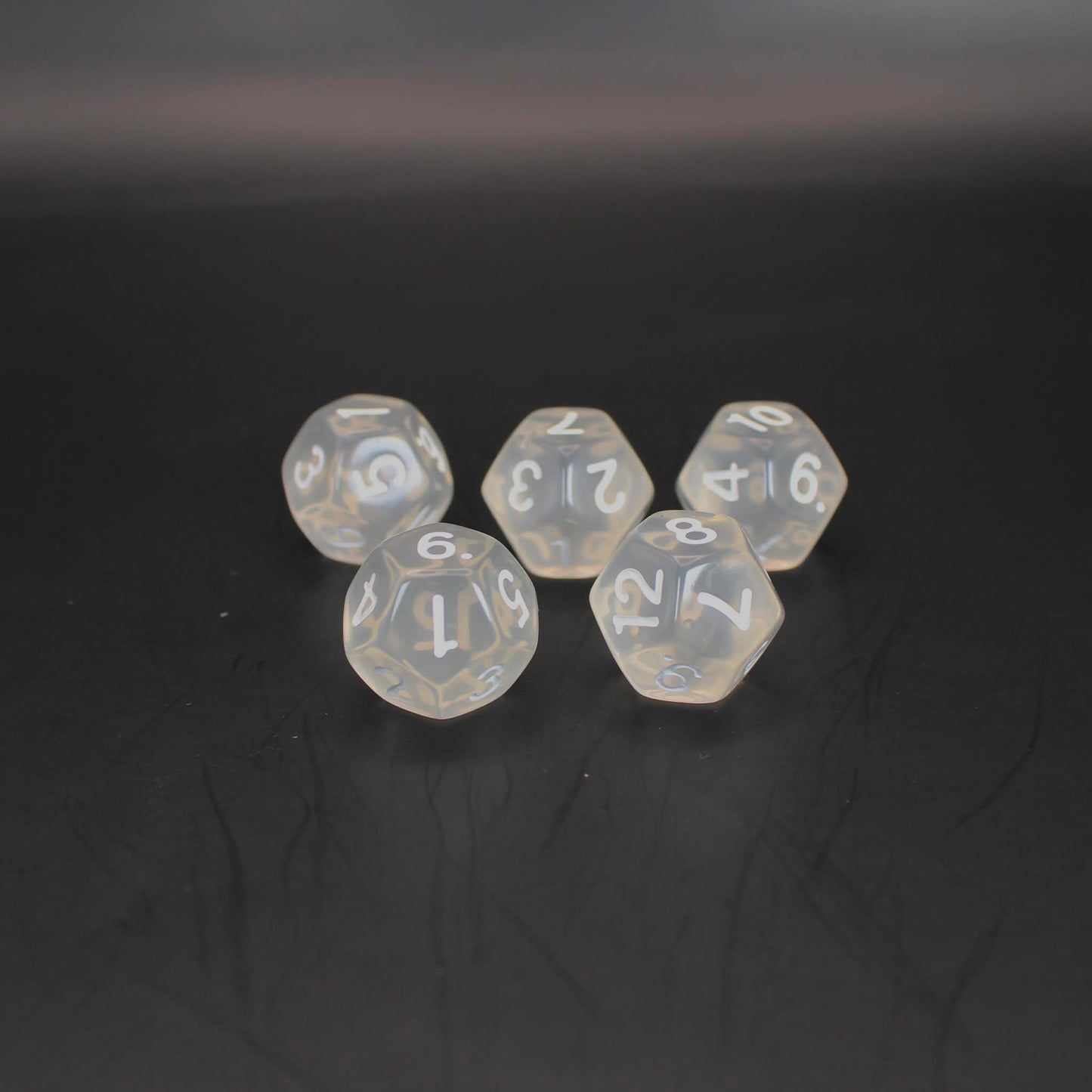 D12s (5) Transparent Clear dice
