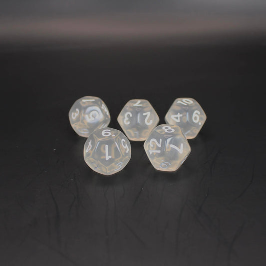 D12s (5) Transparent Clear dice