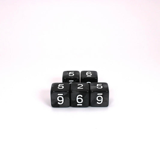 D6s (5) Pearl Black dice