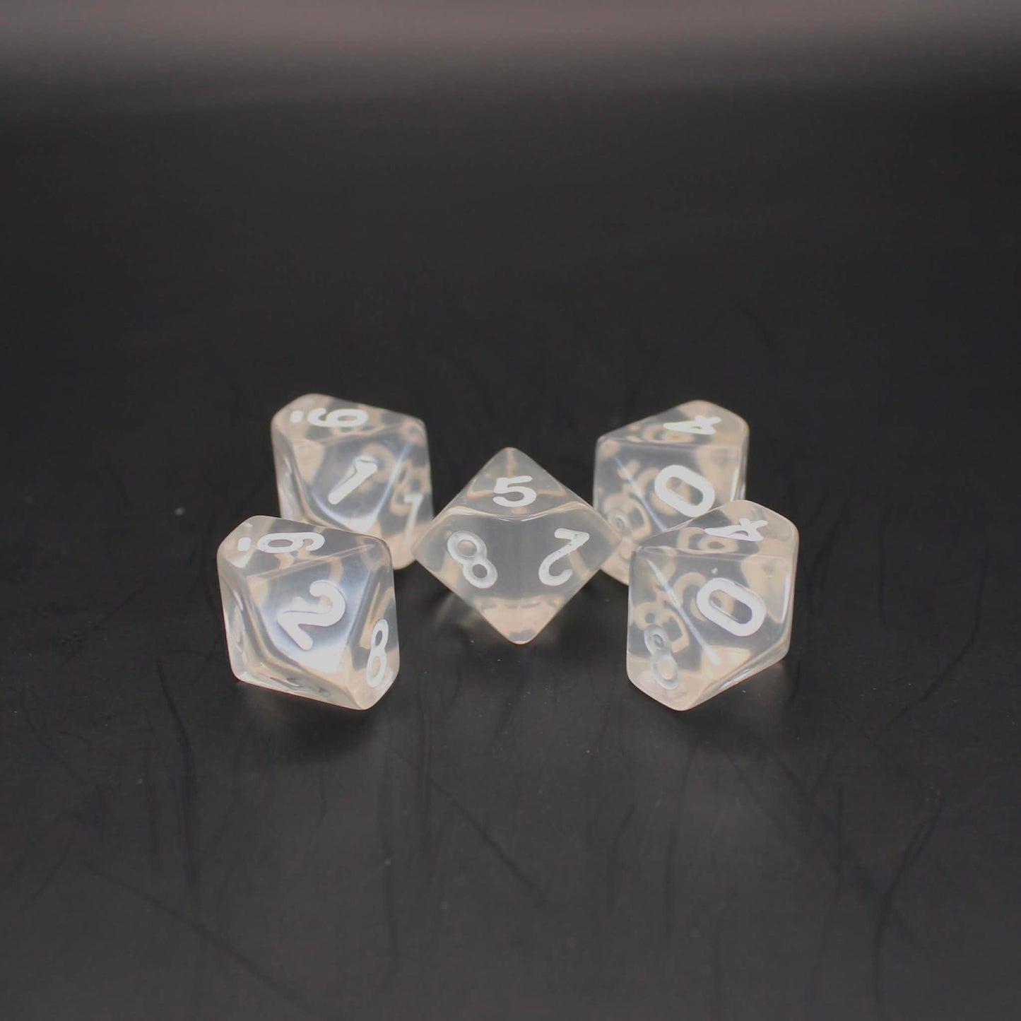D10s (5) Transparent Clear dice