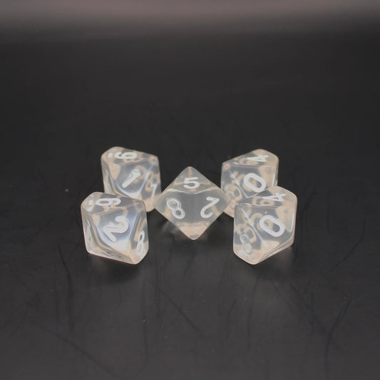 D10s (5) Transparent Clear dice