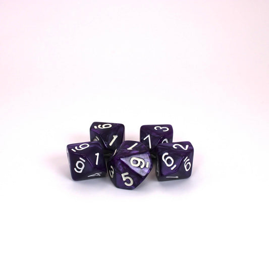 D10s (5) Pearl Purple dice