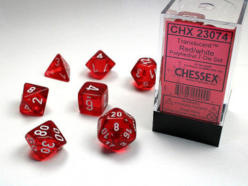 Chessex Polyhedral 7-Die Set Translucent Red/White