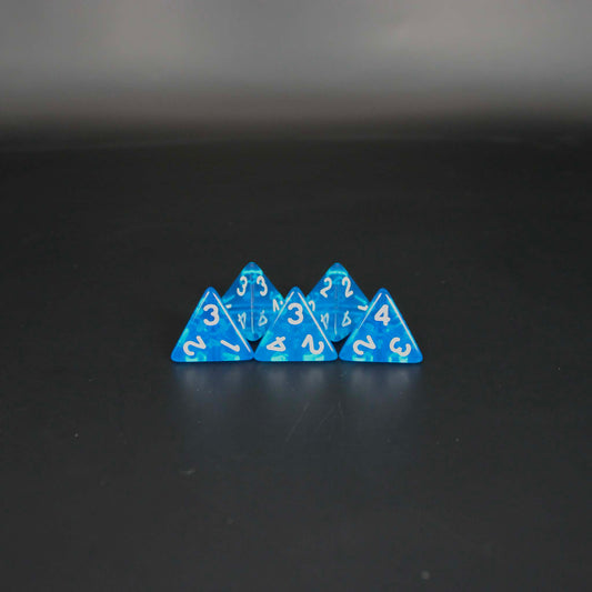 D4s (5) Transparent Blue dice