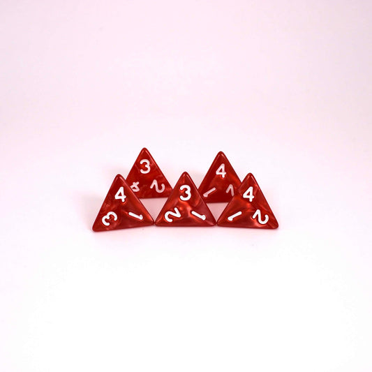 D4s (5) Pearl Red dice