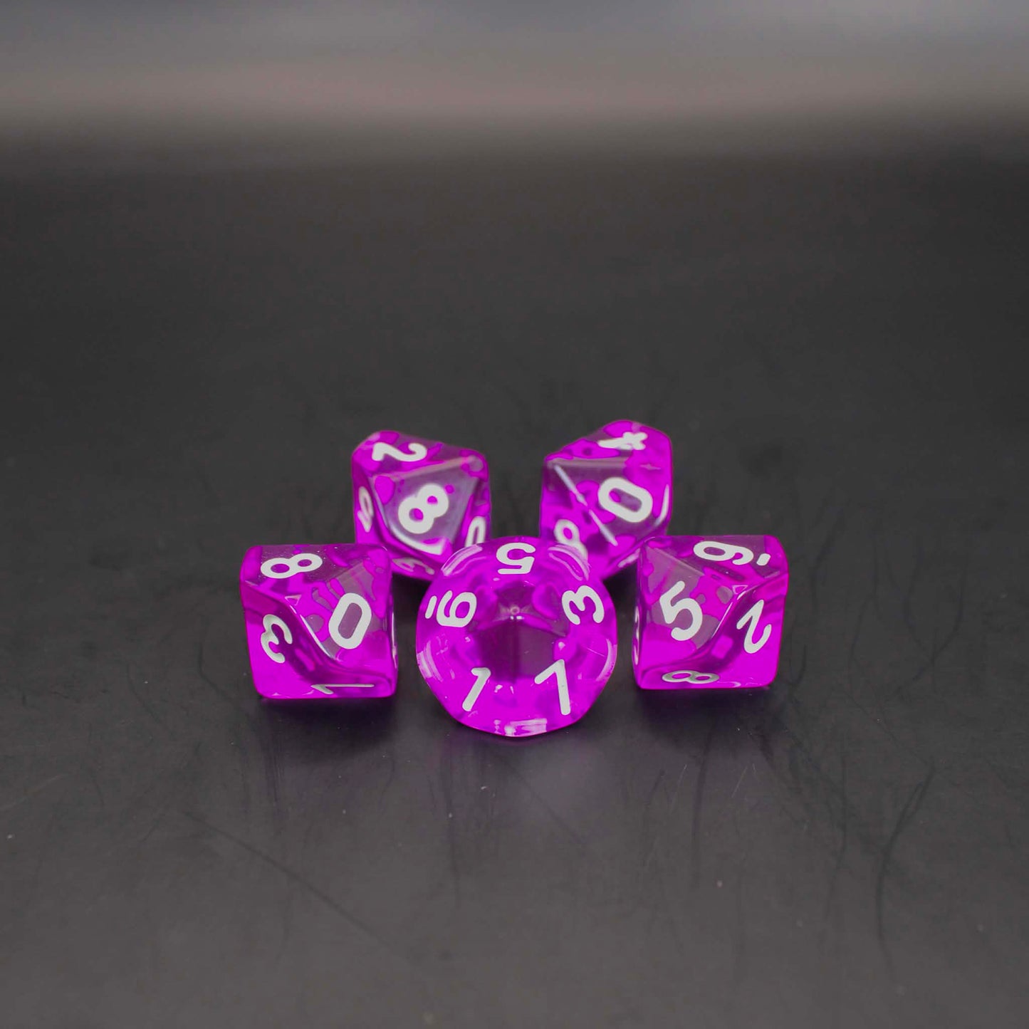 D10s (5) Transparent Purple dice