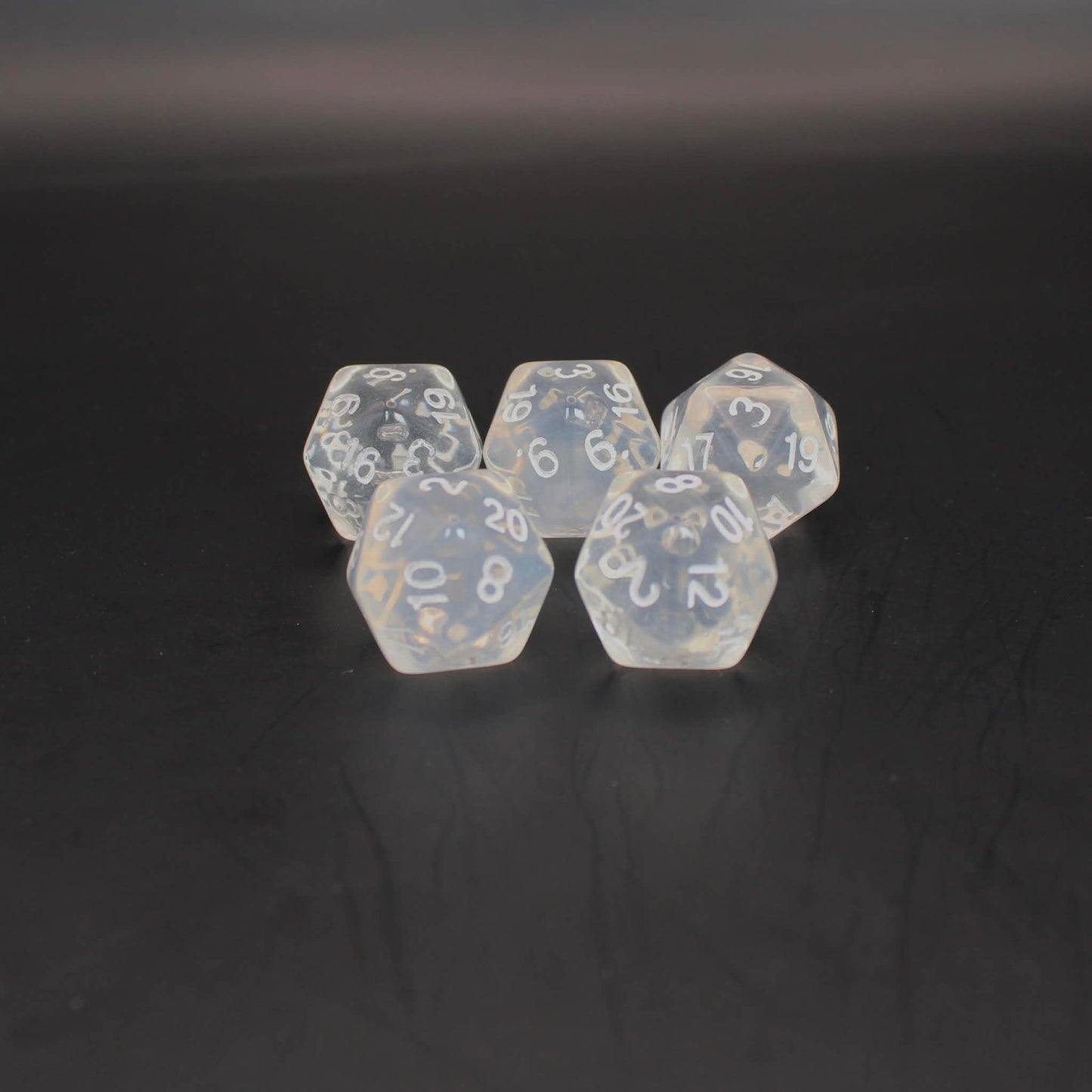 D20s (5) Transparent Clear dice