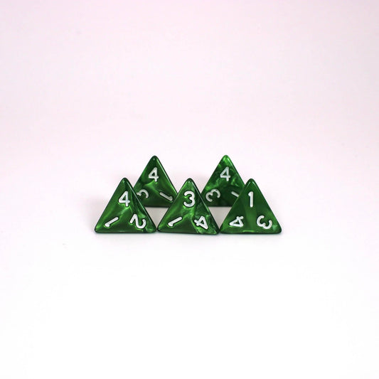 D4s (5) Pearl Green dice