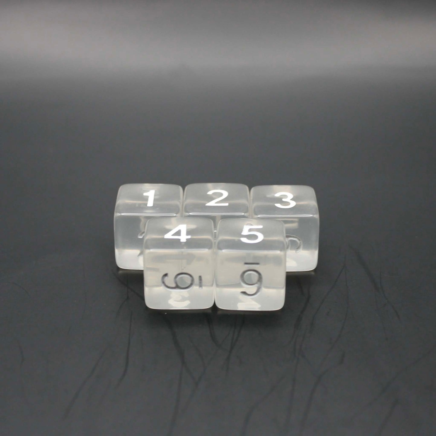 D6s (5) Transparent Clear dice