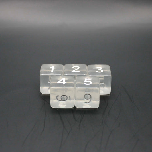 D6s (5) Transparent Clear dice