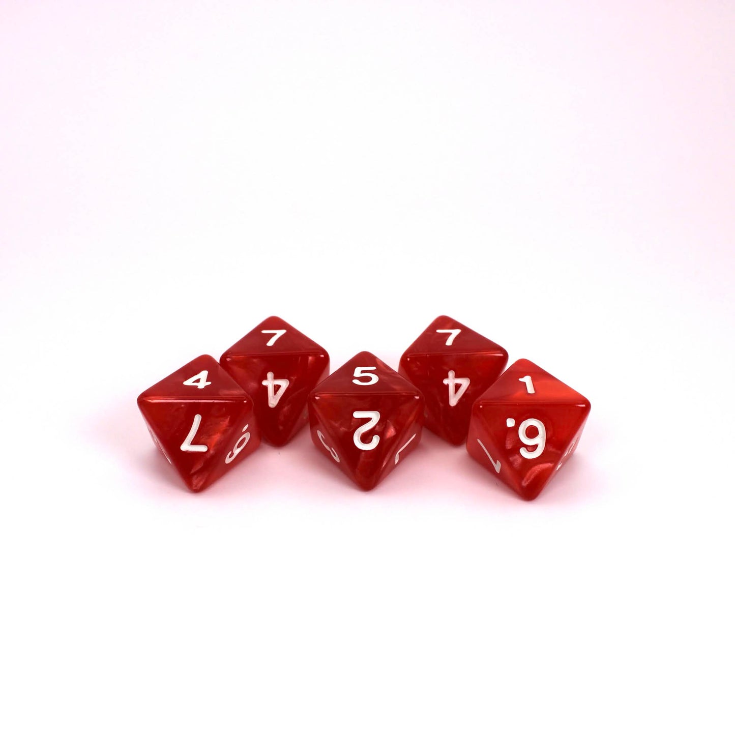 D8s (5) Pearl Red dice