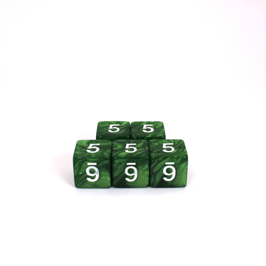 D6s (5) Pearl Green dice