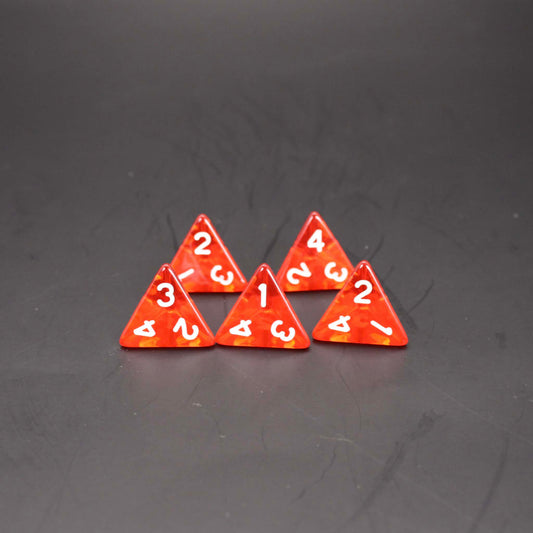 D4s (5) Transparent Red dice