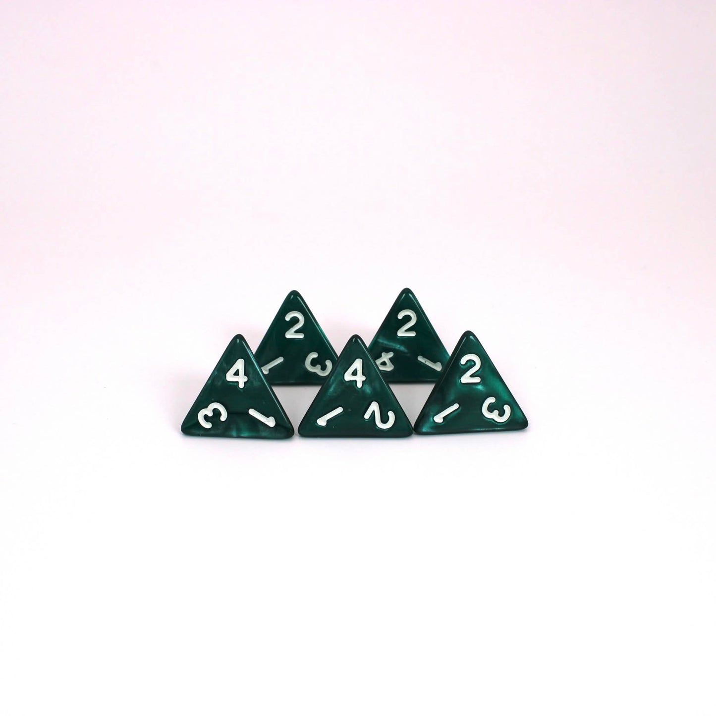 D4s (5) Pearl Black-Turquoise dice