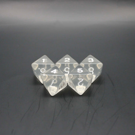 D8s (5) Transparent Clear dice