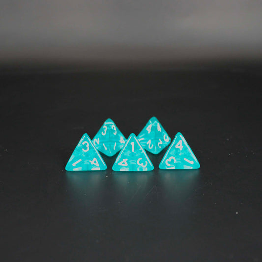 D4s (5) Transparent Turquoise dice