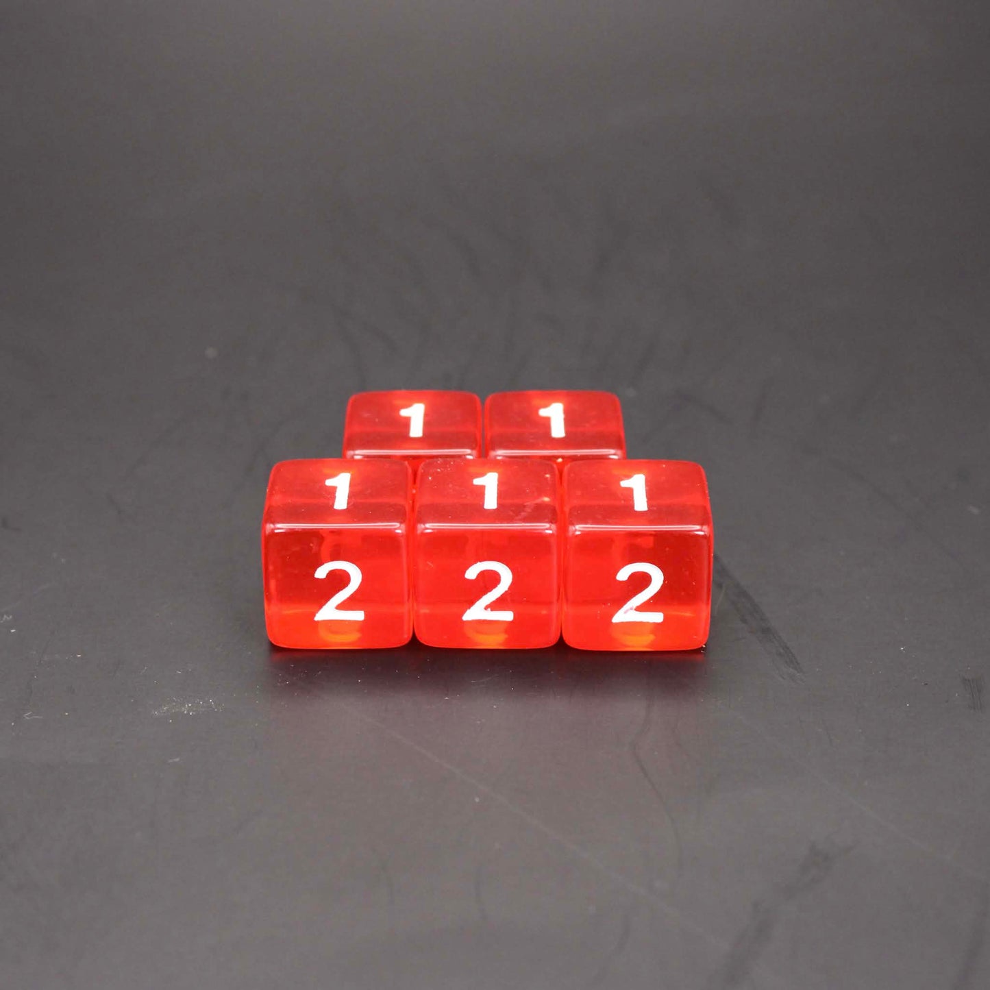 D6s (5) Transparent Red dice