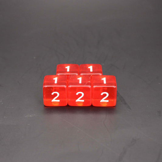 D6s (5) Transparent Red dice