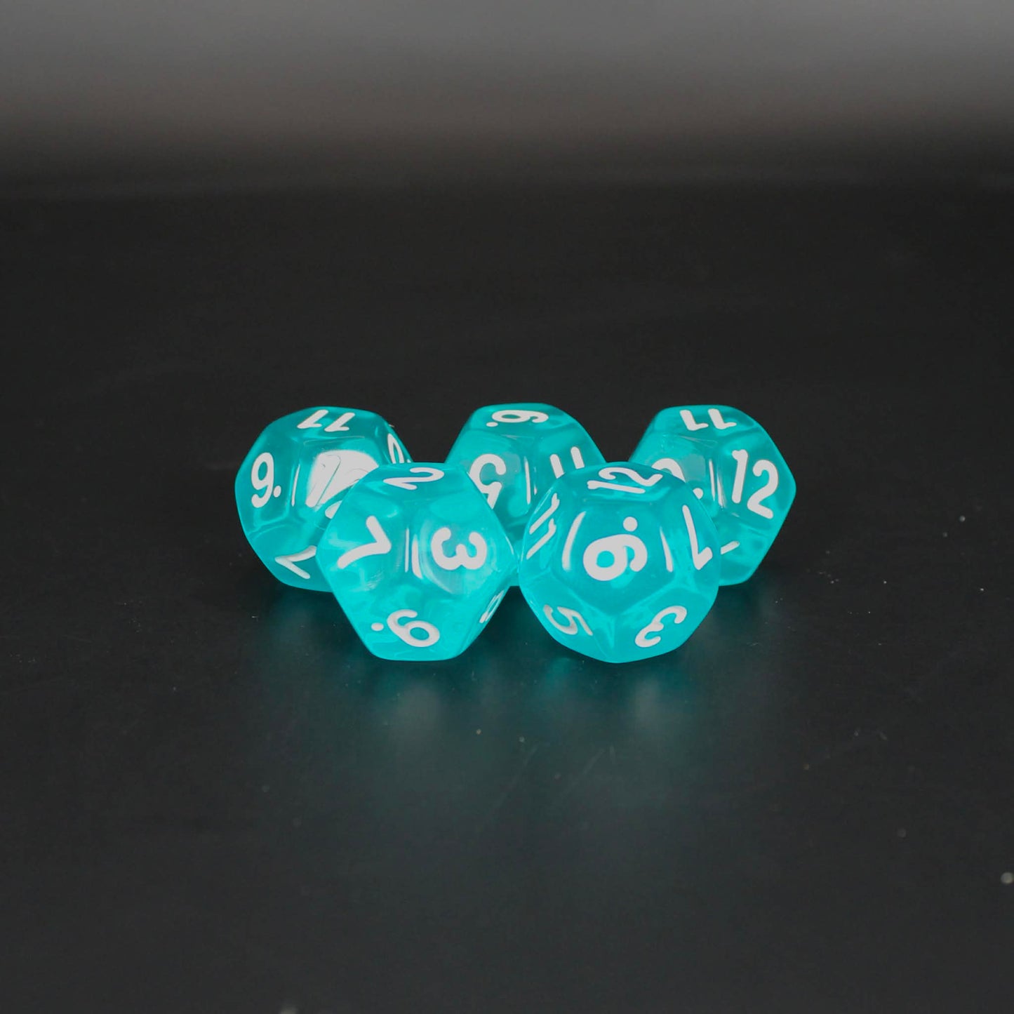 D12s (5) Transparent Turquoise dice