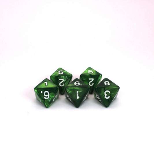 D8s (5) Pearl Green dice