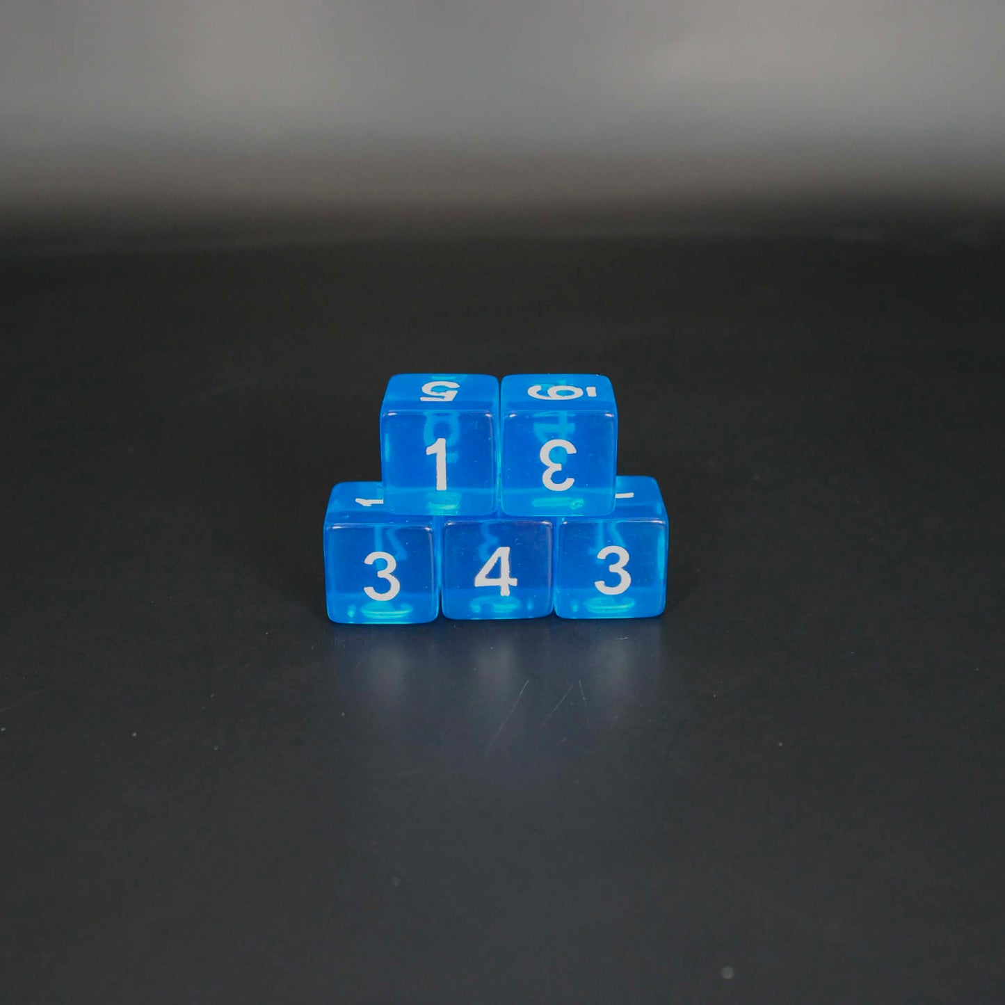 D6s (5) Transparent Blue dice