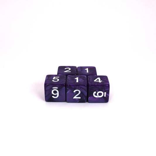 D6s (5) Pearl Purple dice