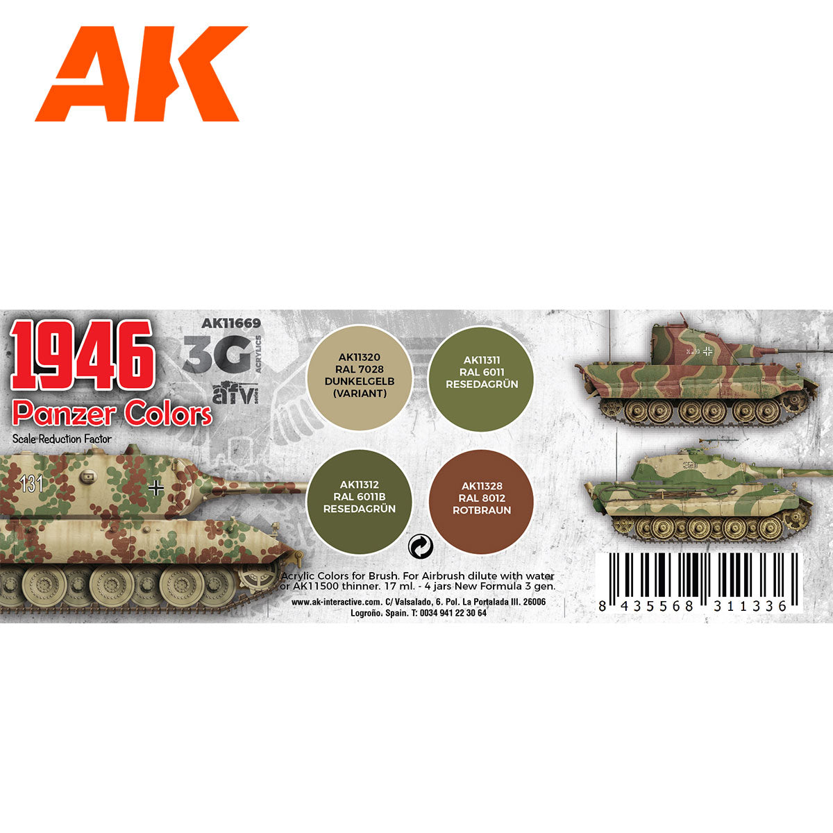 1946 Panzer Colors 3G Set