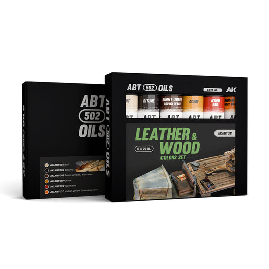 LEATHER & WOOD COLORS SET - ABT 502 OILS (New)