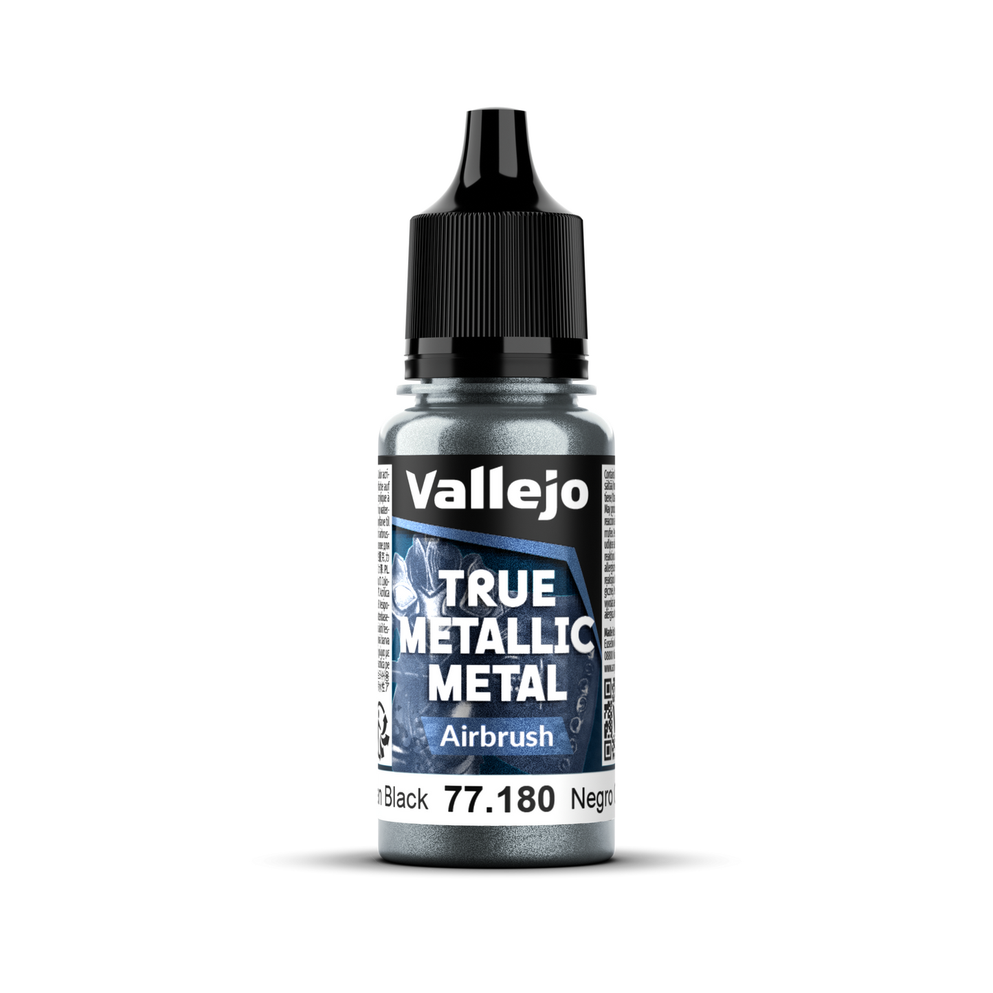 Vallejo True Metallic Metal Airbrush Obsidian Black 18 ml