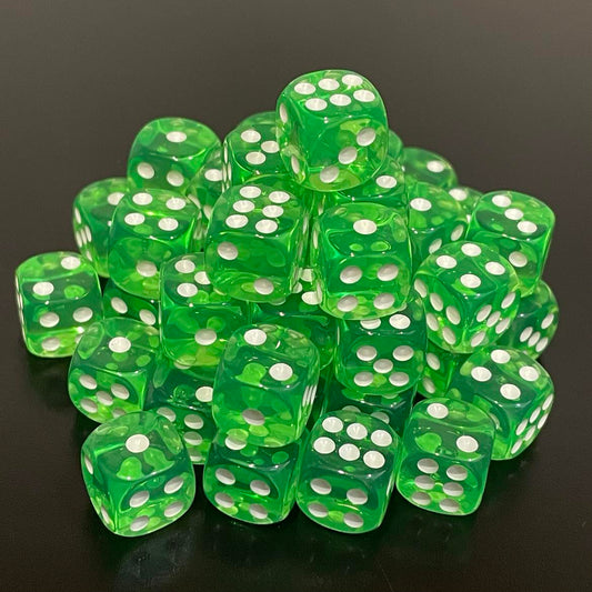 12mm Dice Transparent Green (48)