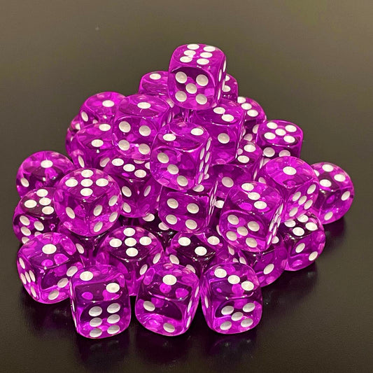 12mm Dice Transparent Purple (48)