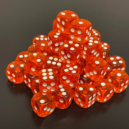 12mm Dice Transparent Red (48)