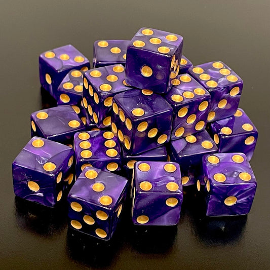 16mm Dice Square Pearl Purple