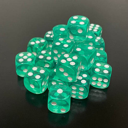 16mm Dice Transparent Emerald