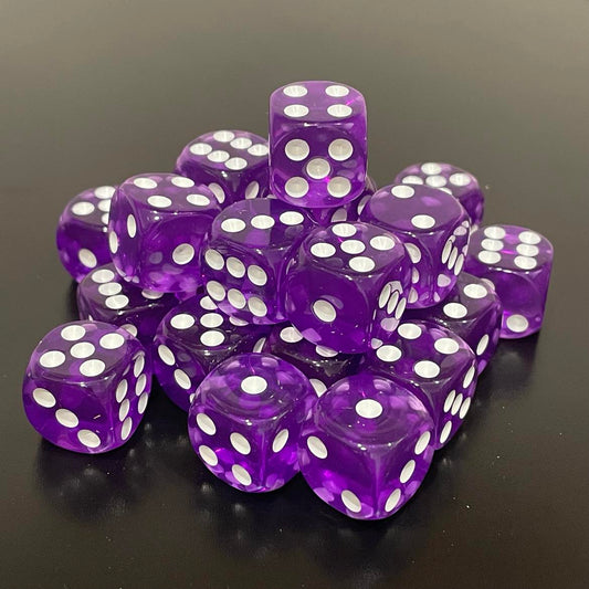 16mm Dice Transparent Purple