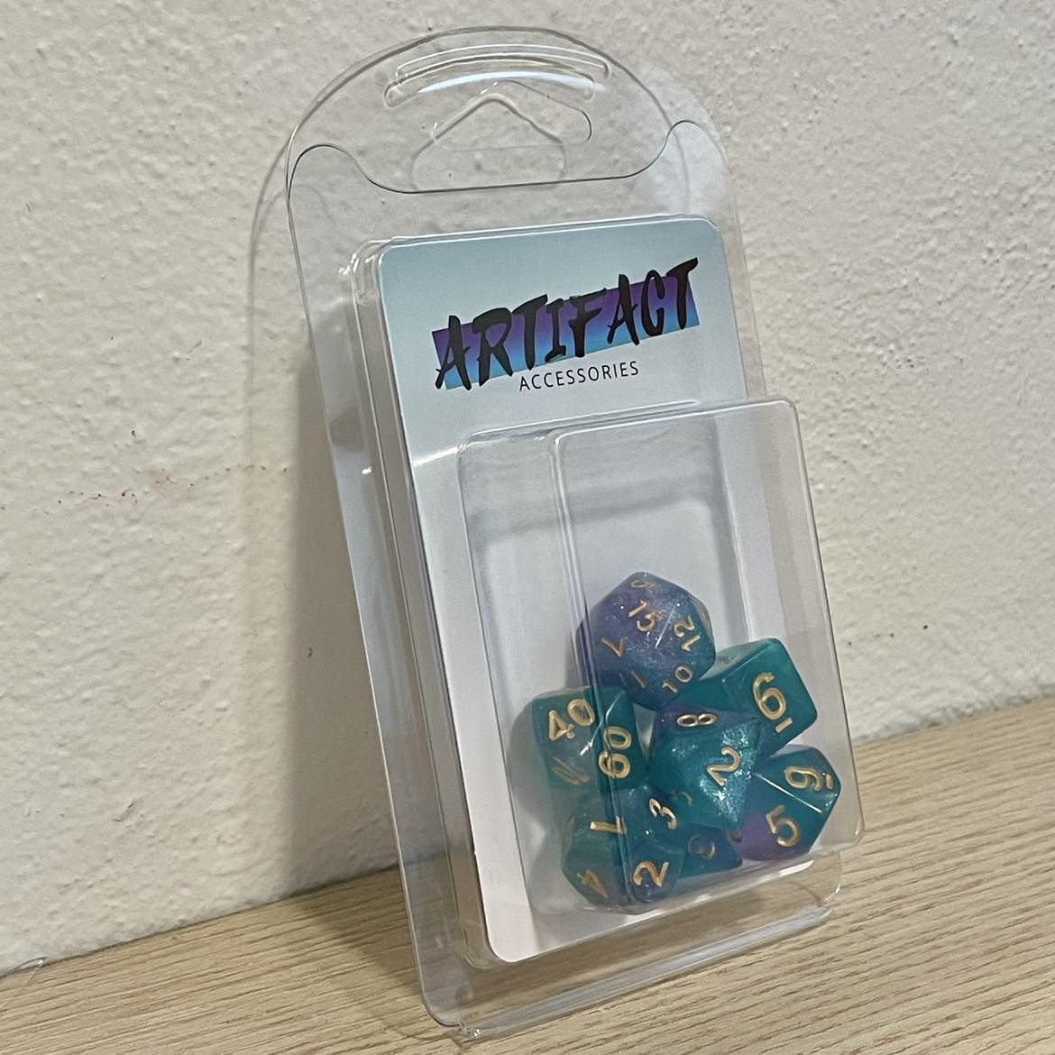 RPG Dice Nebula Aqua Pink