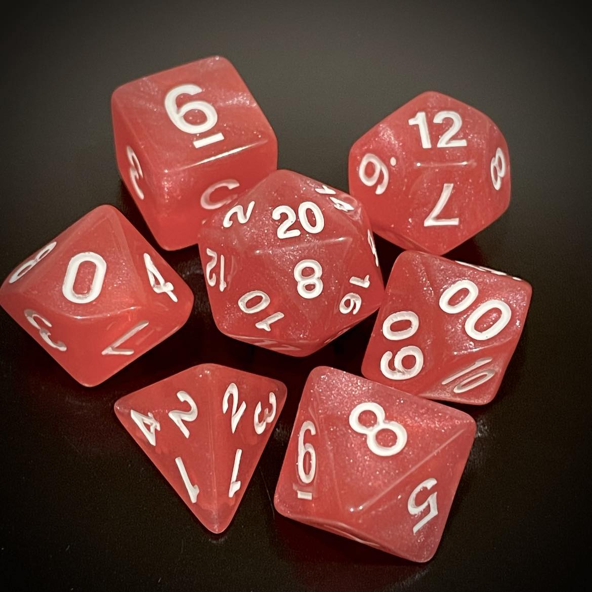 RPG Dice Glitter Pink