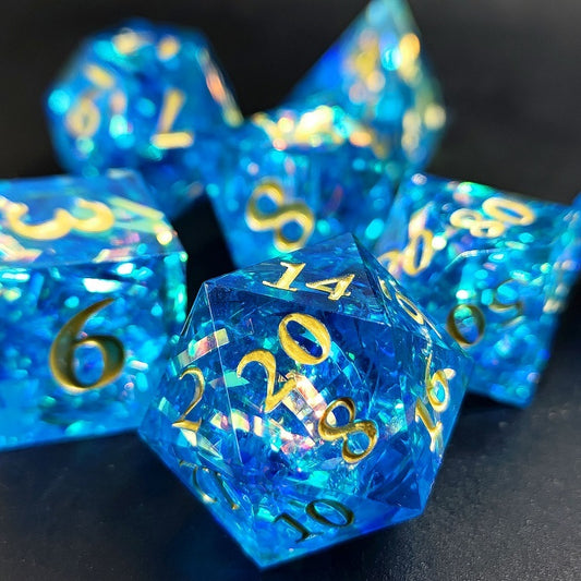 D&D Dice Set Sharp Edge - Blue Celebration