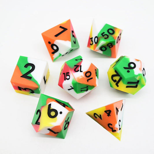 D&D Dice Set Silicone - Citrus Orchard (Black)