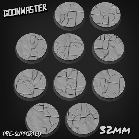 Cracked stone floor bases 32mm (10)
