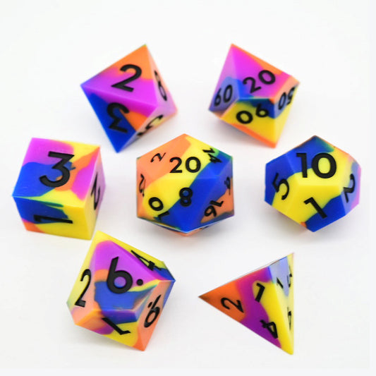 D&D Dice Set Silicone - Crayon Carnival (Black)