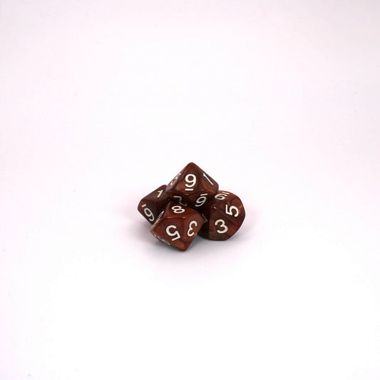 D10s (5) Pearl Caramel dice