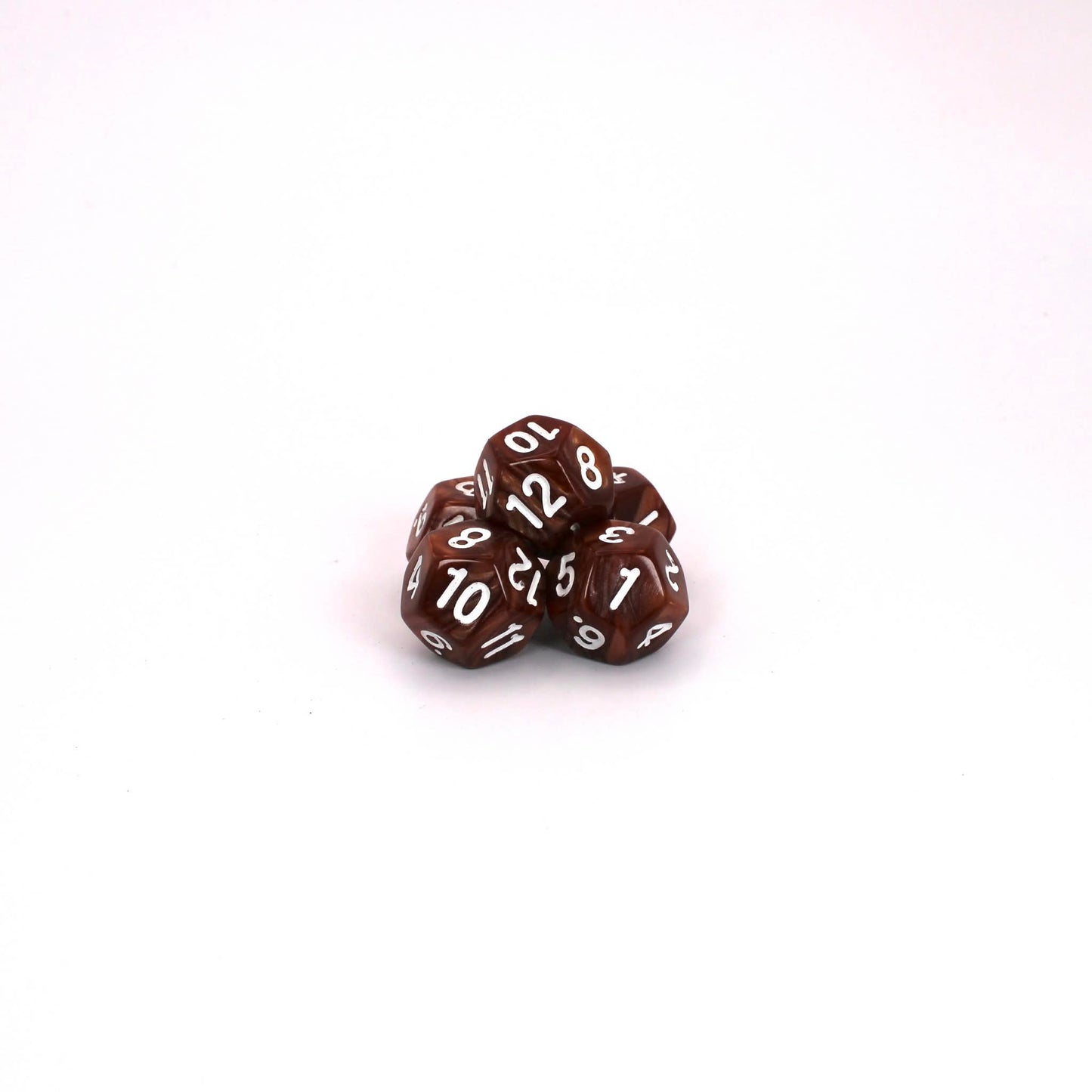 D12s (5) Pearl Caramel dice