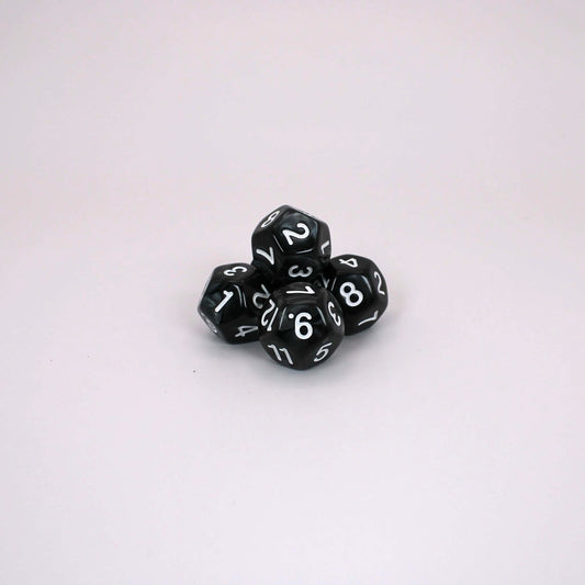 D12s (5) Pearl Black dice