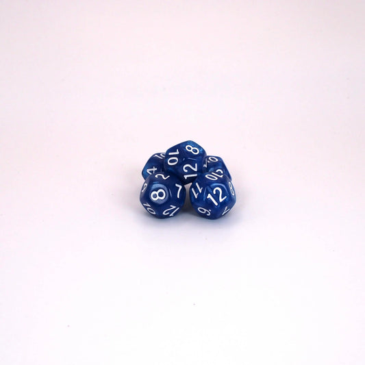 D12s (5) Pearl Blue dice
