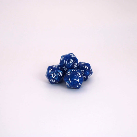 D20s (5) Pearl Blue dice