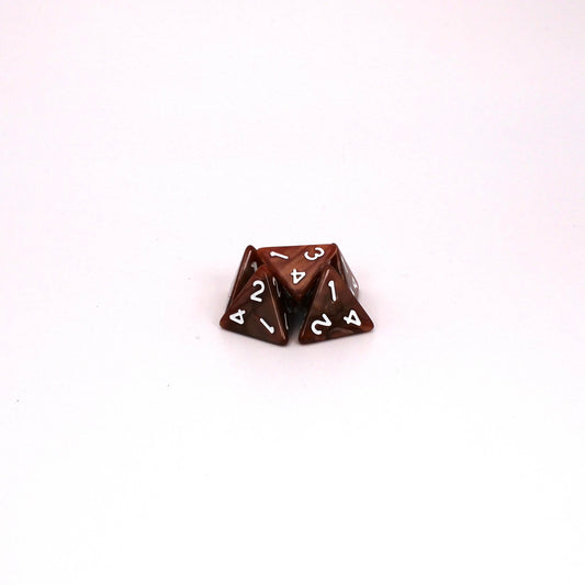 D4s (5) Pearl Caramel dice