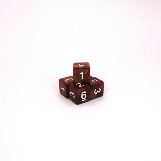D6s (5) Pearl Caramel dice