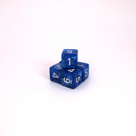 D6s (5) Pearl Blue dice