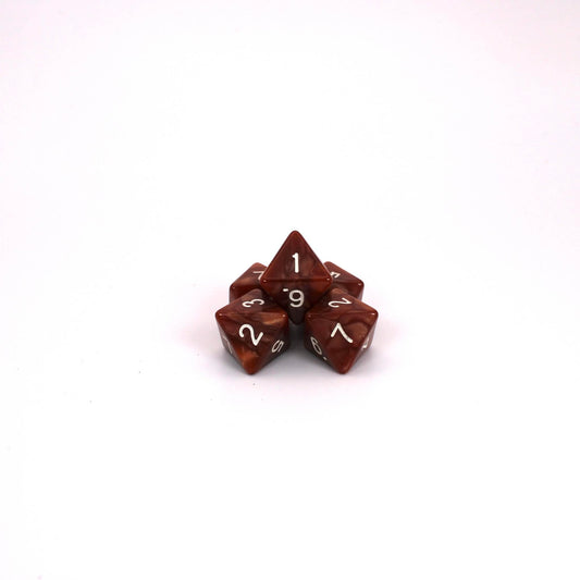 D8s (5) Pearl Caramel dice